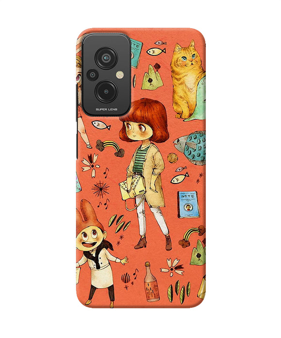 Canvas little girl print Redmi 11 Prime 5G Back Cover