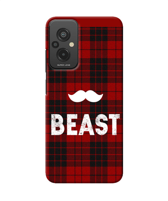 Beast red square Redmi 11 Prime 5G Back Cover