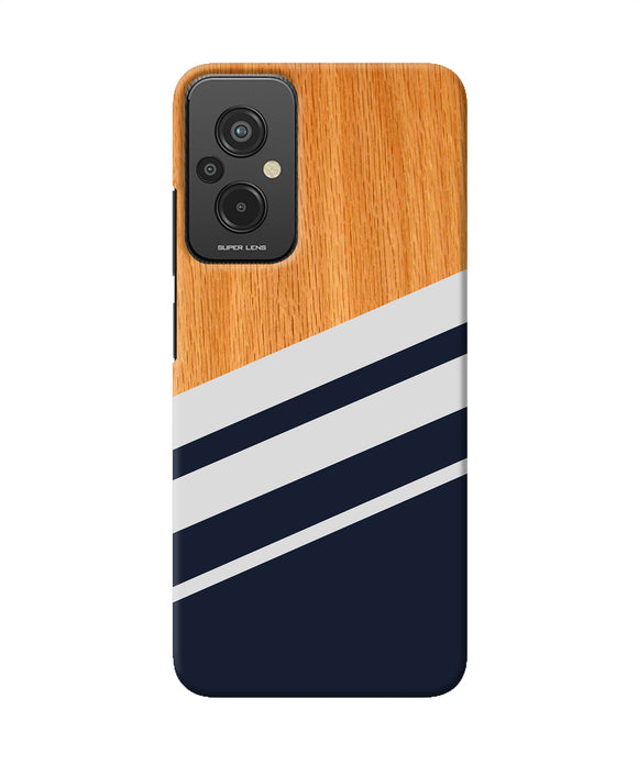 Black and white wooden Redmi 11 Prime 5G Back Cover