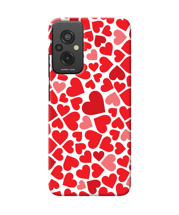 Red heart canvas print Redmi 11 Prime 5G Back Cover