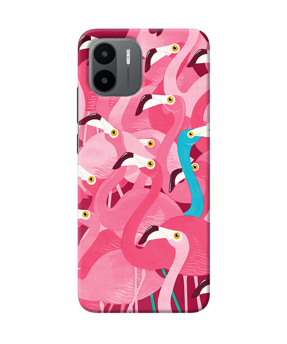 Abstract sheer bird pink print Redmi A1 Back Cover