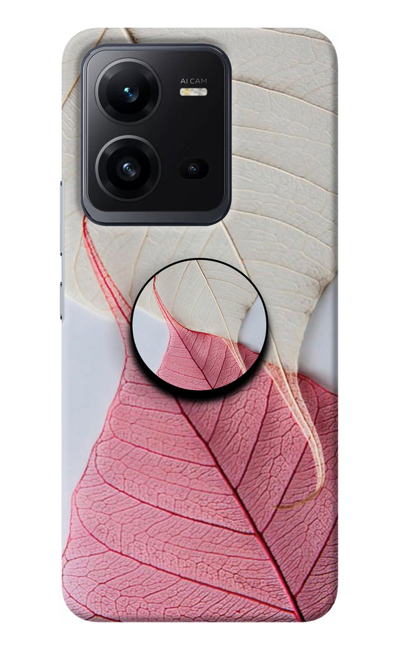 White Pink Leaf Vivo V25 5G Pop Case