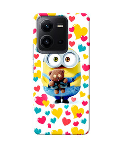 Minion teddy hearts Vivo V25 5G Back Cover