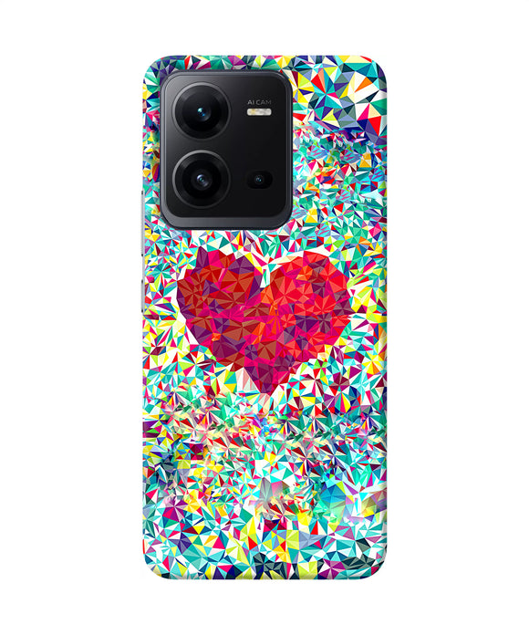 Red heart print Vivo V25 5G Back Cover