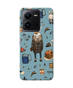 Canvas rabbit print Vivo V25 5G Back Cover