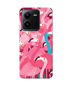 Abstract sheer bird pink print Vivo V25 5G Back Cover