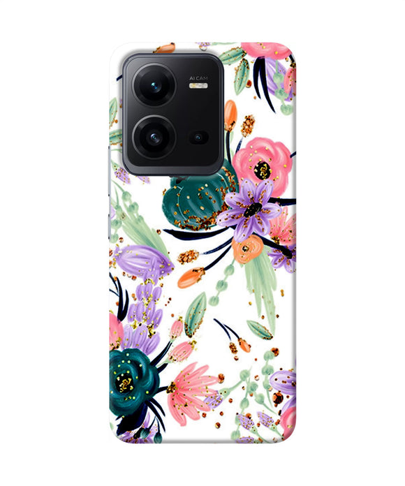 Abstract flowers print Vivo V25 5G Back Cover