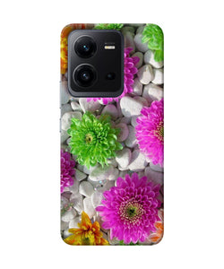 Natural flower stones Vivo V25 5G Back Cover