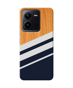 Black and white wooden Vivo V25 5G Back Cover