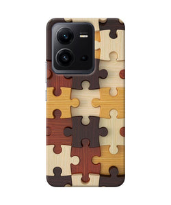 Wooden puzzle Vivo V25 5G Back Cover