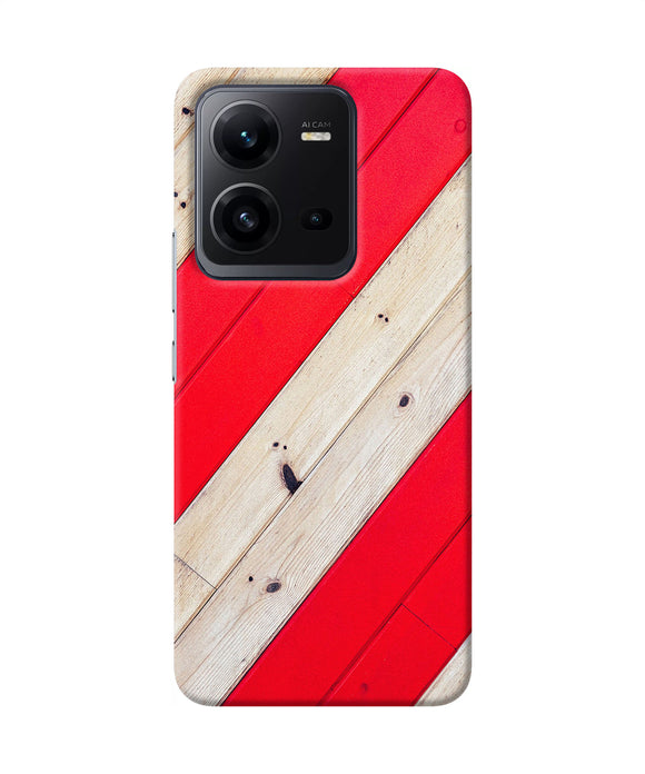 Abstract red brown wooden Vivo V25 5G Back Cover