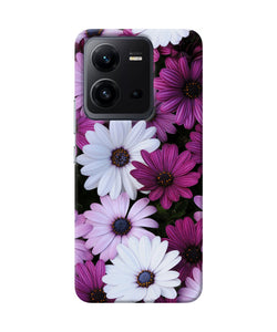 White violet flowers Vivo V25 5G Back Cover