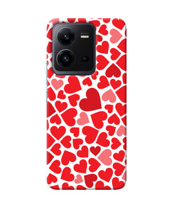 Red heart canvas print Vivo V25 5G Back Cover