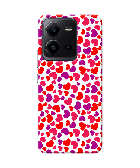 Red heart canvas print Vivo V25 5G Back Cover