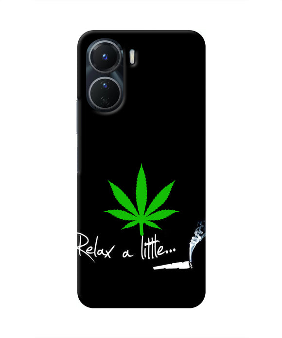 Weed Relax Quote Vivo Y16 Real 4D Back Cover