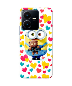 Minion teddy hearts Vivo Y22 Back Cover