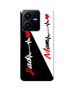 Mom dad heart line Vivo Y22 Back Cover