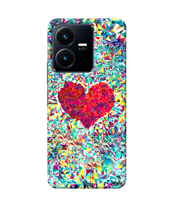 Red heart print Vivo Y22 Back Cover