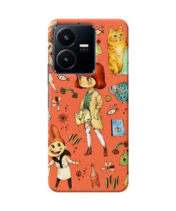 Canvas little girl print Vivo Y22 Back Cover