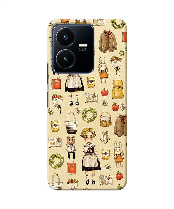 Canvas girl print Vivo Y22 Back Cover