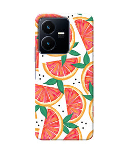 Abstract orange print Vivo Y22 Back Cover