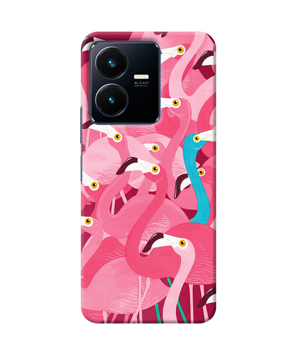 Abstract sheer bird pink print Vivo Y22 Back Cover