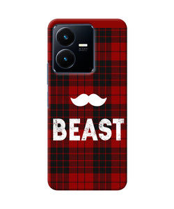 Beast red square Vivo Y22 Back Cover