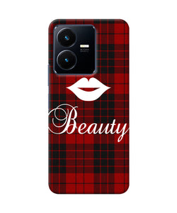 Beauty red square Vivo Y22 Back Cover