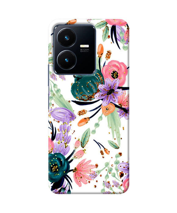 Abstract flowers print Vivo Y22 Back Cover