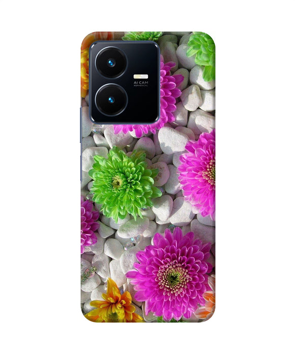 Natural flower stones Vivo Y22 Back Cover