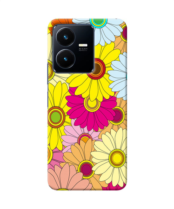 Abstract colorful flowers Vivo Y22 Back Cover