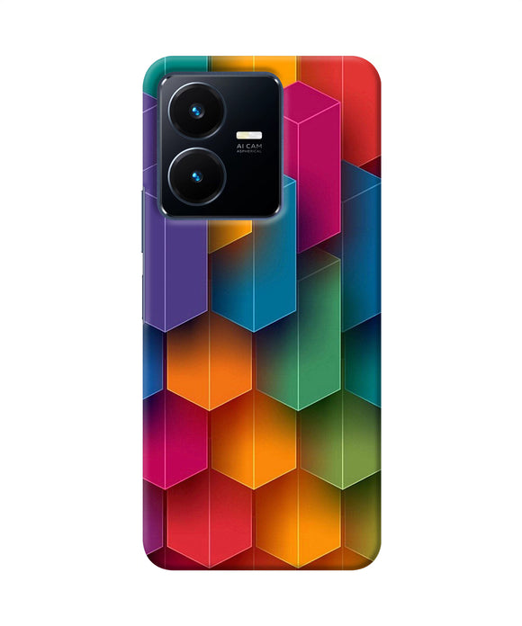 Abstract rectangle print Vivo Y22 Back Cover