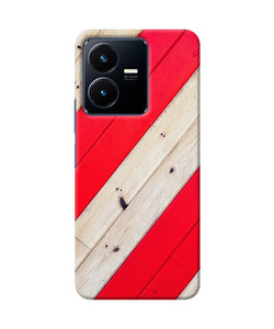 Abstract red brown wooden Vivo Y22 Back Cover