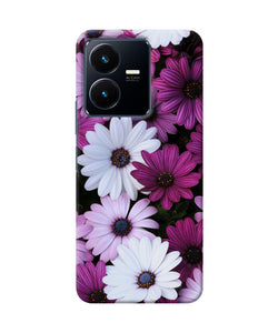 White violet flowers Vivo Y22 Back Cover