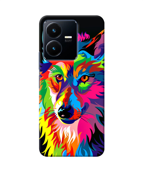 Colorful wolf sketch Vivo Y22 Back Cover