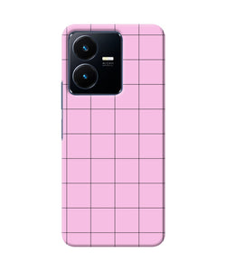 Pink square print Vivo Y22 Back Cover