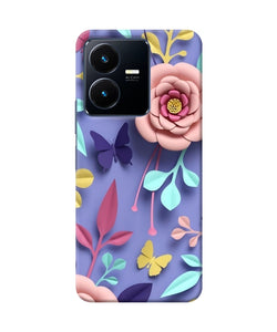 Flower canvas Vivo Y22 Back Cover