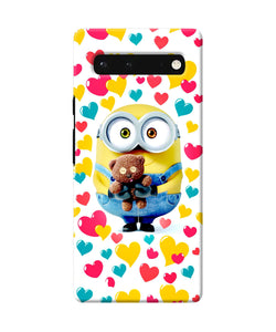 Minion teddy hearts Google Pixel 6 Back Cover