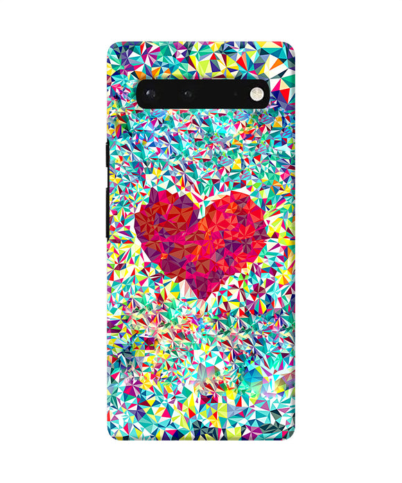 Red heart print Google Pixel 6 Back Cover