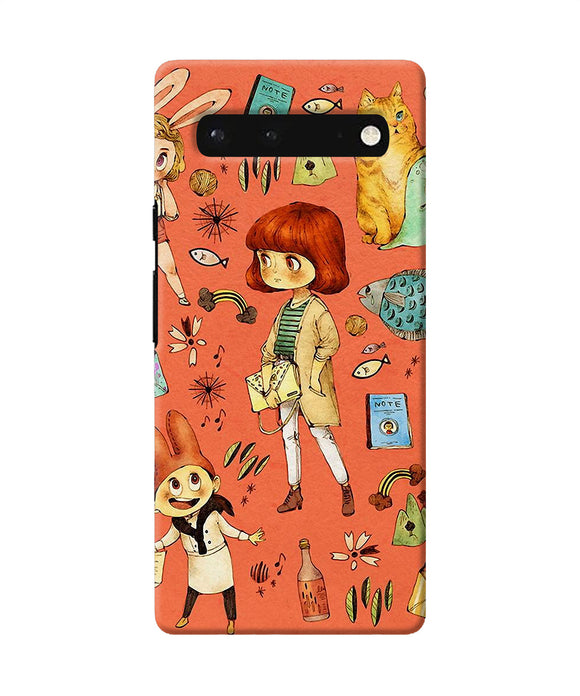 Canvas little girl print Google Pixel 6 Back Cover