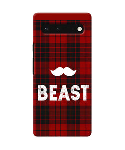 Beast red square Google Pixel 6 Back Cover