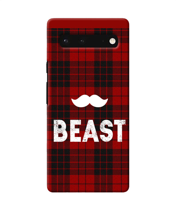 Beast red square Google Pixel 6 Back Cover