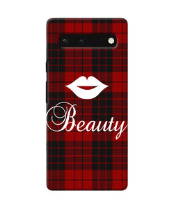 Beauty red square Google Pixel 6 Back Cover