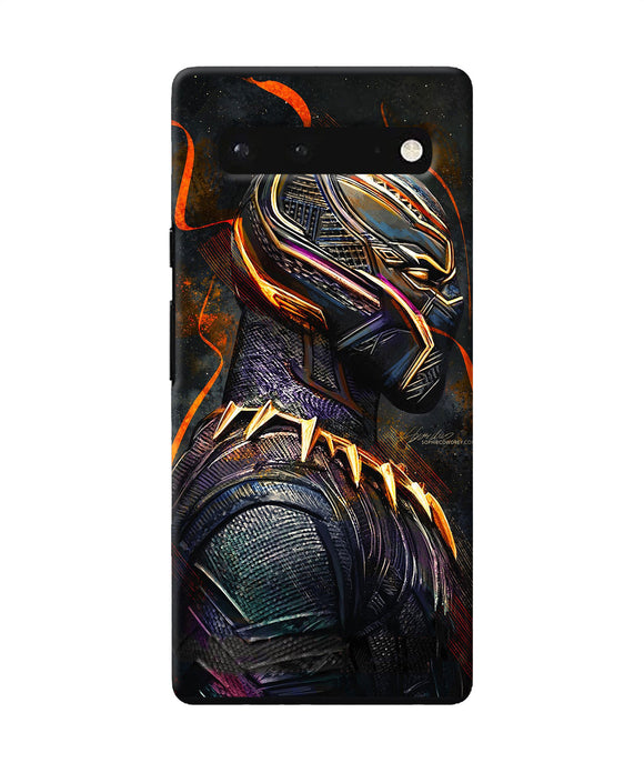 Black panther side face Google Pixel 6 Back Cover