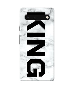 King marble text Google Pixel 6 Back Cover