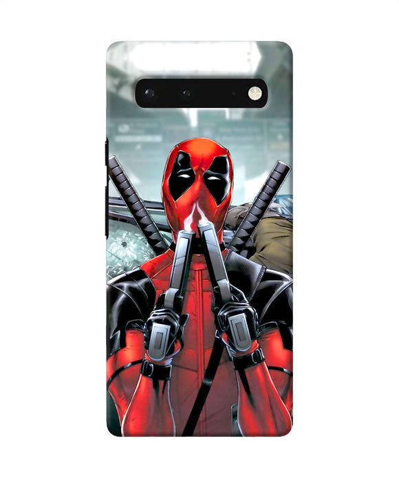 Deadpool with gun Google Pixel 6 Back Cover