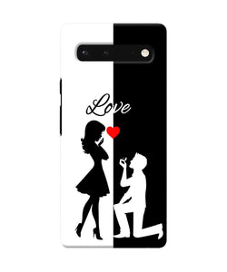 Love propose black and white Google Pixel 6 Back Cover