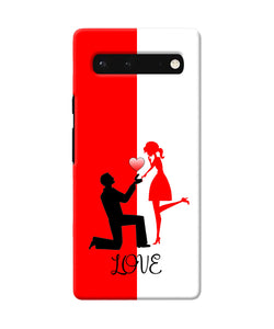 Love propose red and white Google Pixel 6 Back Cover