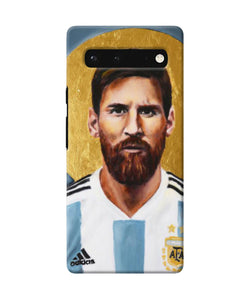 Messi face Google Pixel 6 Back Cover