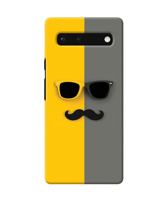 Mustache glass Google Pixel 6 Back Cover